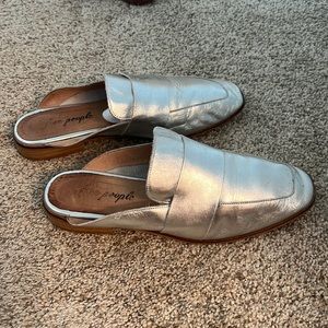 Free People Silver mules